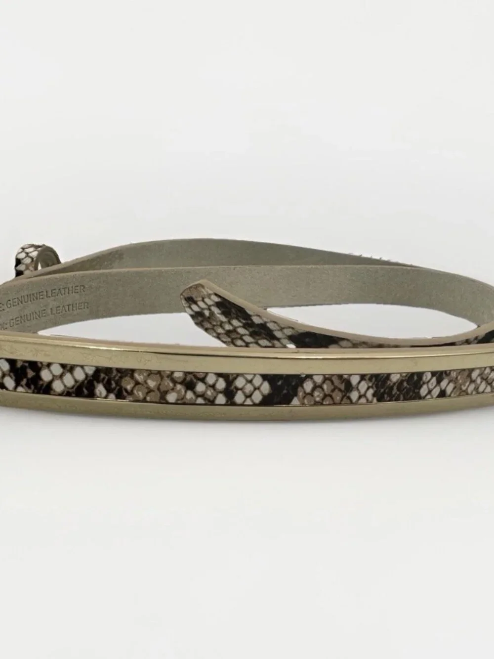 White House Black Market Snake Print Leather Belt Sz M